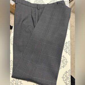 Hugo Boss Gray Plaid Dress Pants